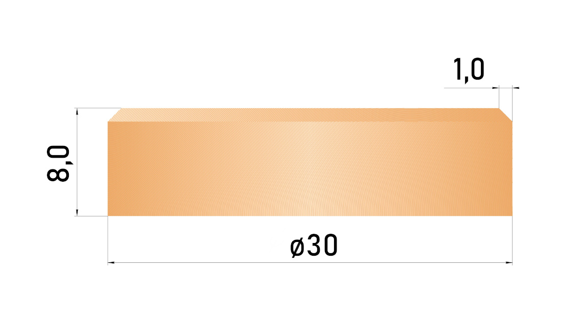 Размеры сосновой пробки для отверстий Ø30 мм